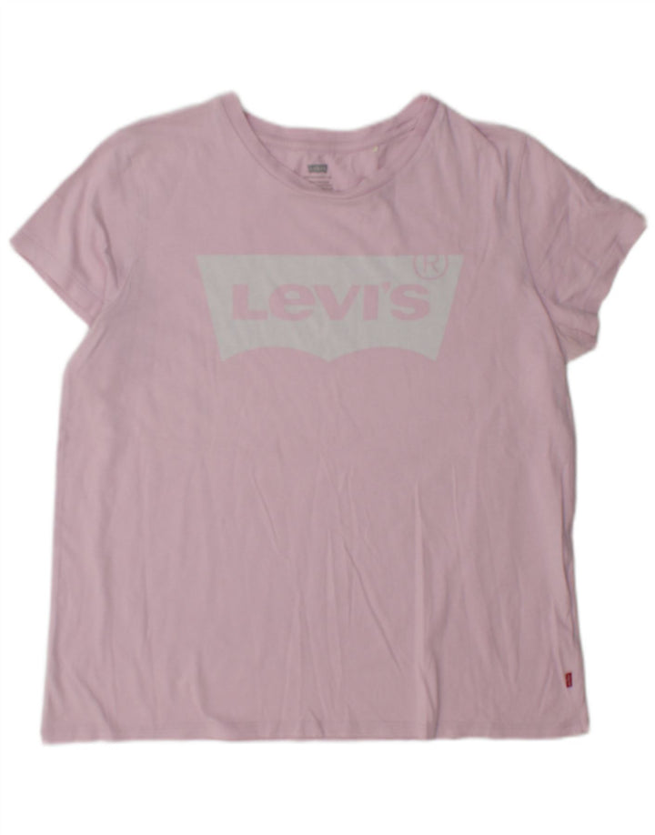 Levi's Damen Grafik-T-Shirt-Oberteil UK 16 Large Pink