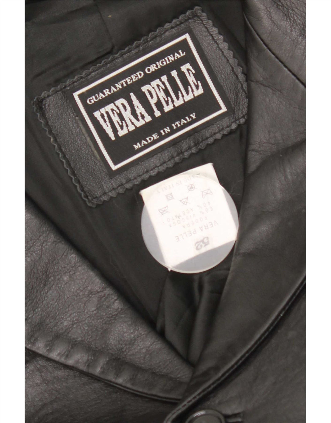 Vintage Herren Lederjacke IT 52 XL Schwarz