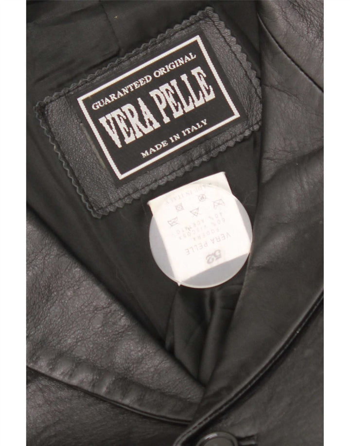 Vintage Herren Lederjacke IT 52 XL Schwarz
