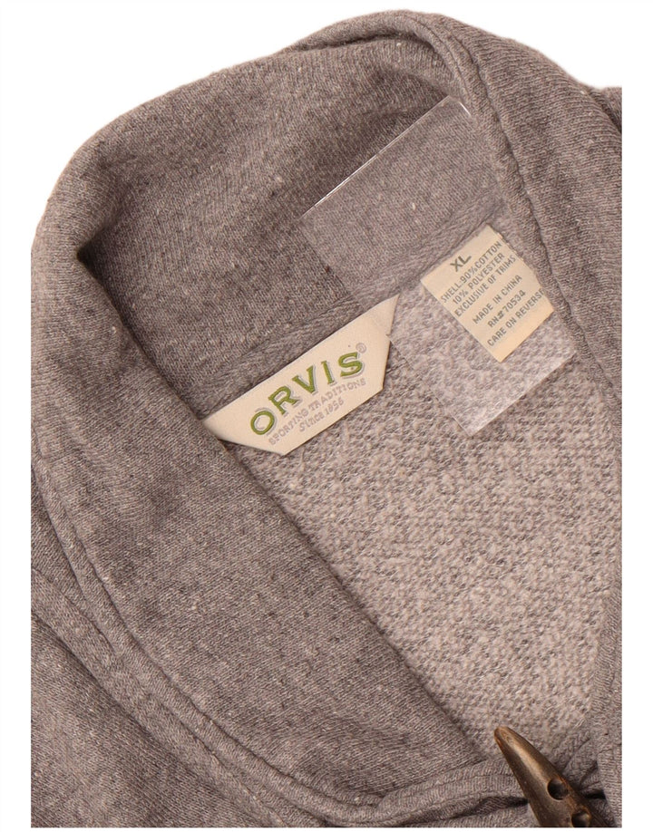 Orvis Herren-Sweatshirt mit Schalkragen, XL, graue Baumwolle