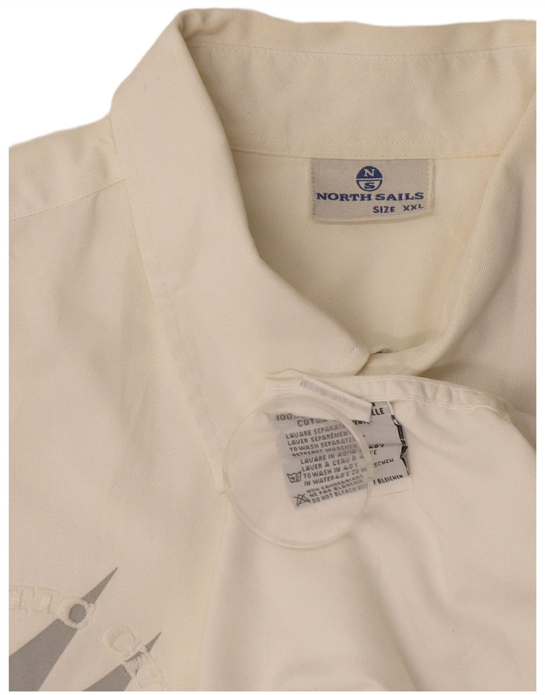North Sails Herren-Grafikhemd 2XL aus weißer Baumwolle