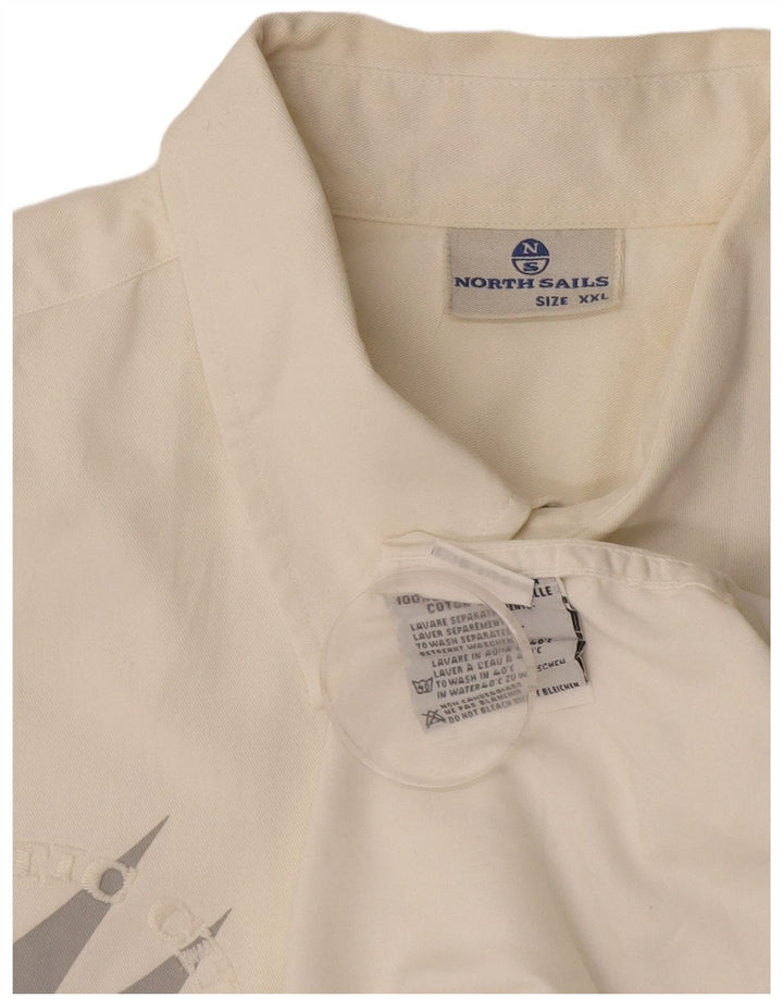 North Sails Herren-Grafikhemd 2XL aus weißer Baumwolle