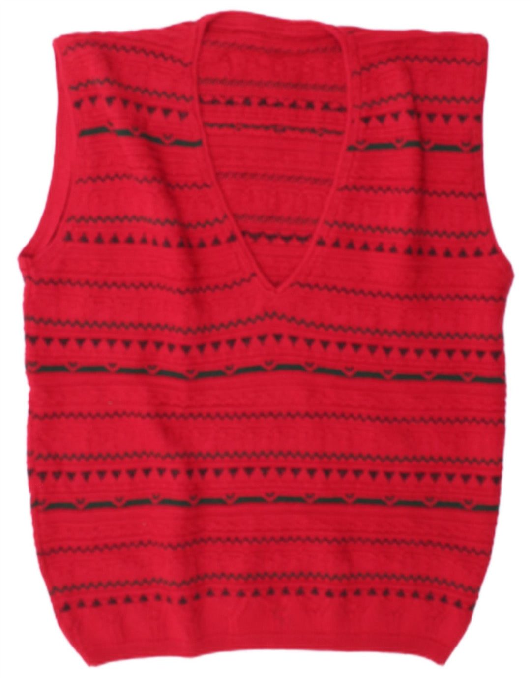 Vintage Herren Weste Tank Top XL Rot Geometrisch