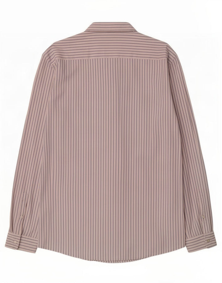 Zara Herren Slim-Fit-Hemd, groß, weiß, Nadelstreifen