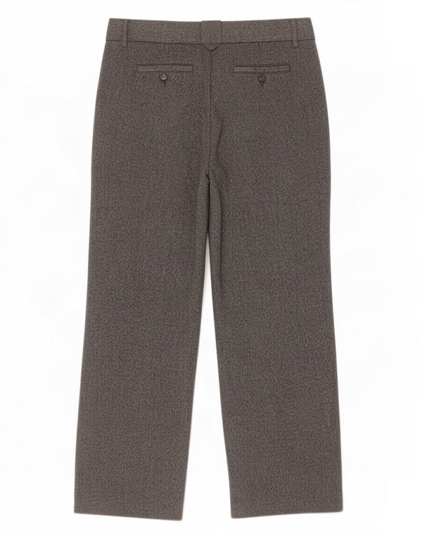 Zara Damen-Freizeithose mit weitem Bein, W32, L31, graues Fischgrätenmuster