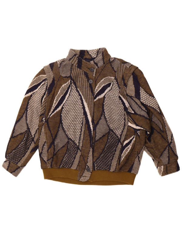 Stadick Damen Übergroße Bomberjacke mit abstraktem Muster UK 10 Small Khaki