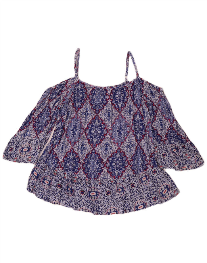 Marks & Spencer Damen Indigo Off Shoulder Top UK 14 Large Blue Floral