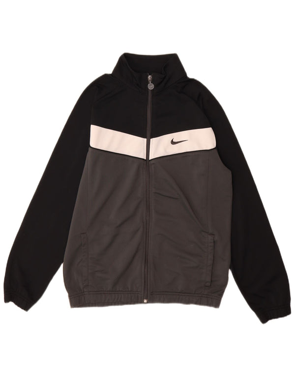 Nike Jungen-Trainingsanzug-Top-Jacke, 13–14 Jahre, XL, Grau, Farbblock, Sport