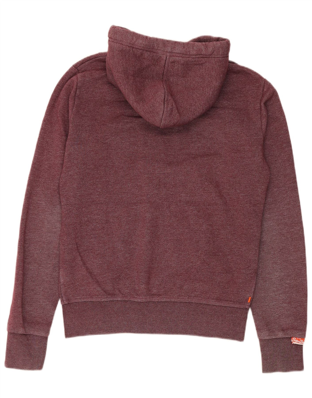 Superdry Herren-Kapuzenpullover mit Reißverschluss, mittlere kastanienbraune gefleckte Baumwolle
