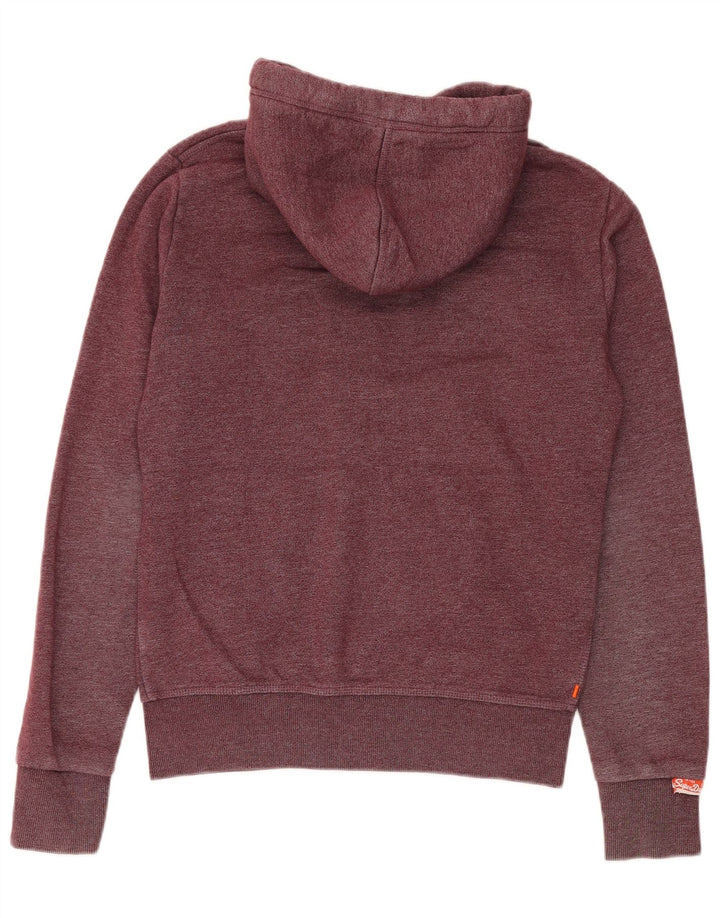 Superdry Herren-Kapuzenpullover mit Reißverschluss, mittlere kastanienbraune gefleckte Baumwolle