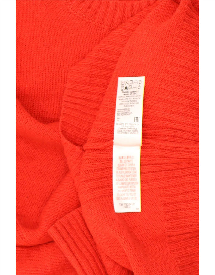 Marks & Spencer Damen-Pullover mit Rundhalsausschnitt, UK 14, Größe L, rote Wolle