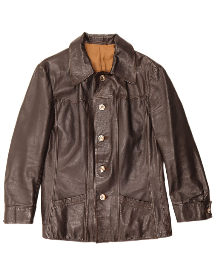 Vintage Damen Lederjacke IT 50 XL Braunes Leder