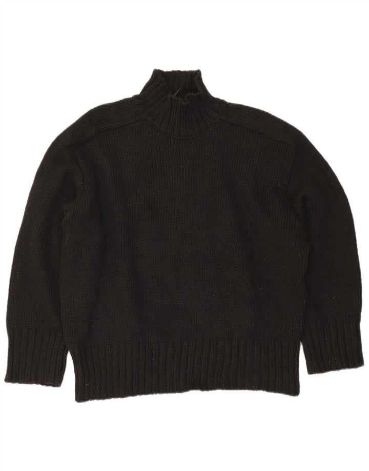 Zara Damen-Pullover mit Rollkragen, übergroß, Größe 40, Schwarz