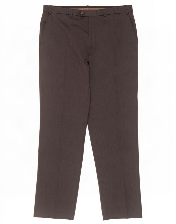 Gerade Herren-Anzughose von Marks & Spencer, W38, L33, graue Wolle