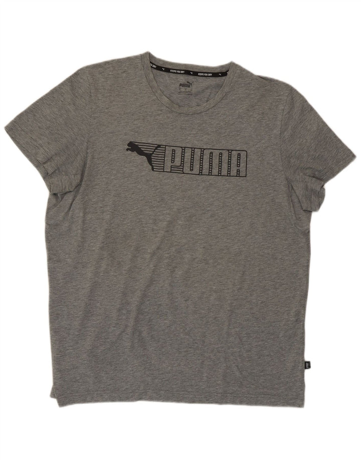 Puma Herren Grafik T-Shirt Top XL Grau Baumwolle