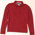 TOMMY HILFIGER Mens Golf Long Sleeve Polo Shirt Medium Red Cotton Vintage Tommy Hilfiger and Second-Hand Tommy Hilfiger from Messina Hembry 