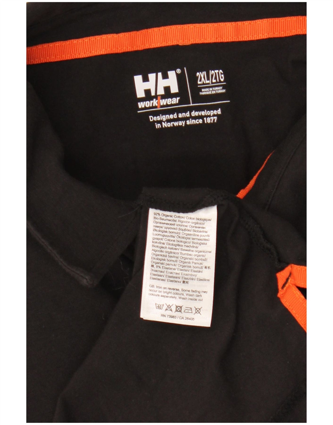 Helly Hansen Herren-Poloshirt mit Grafik, 2XL, schwarze Baumwolle
