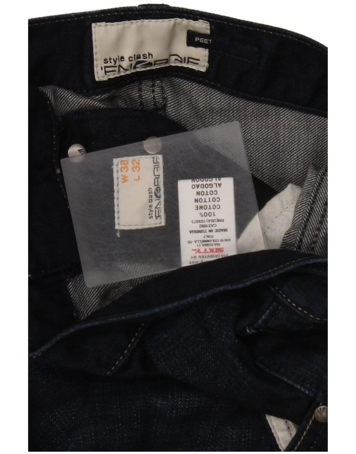 ENERGIE Herren Straight Jeans W38 L27 Marineblau Baumwolle