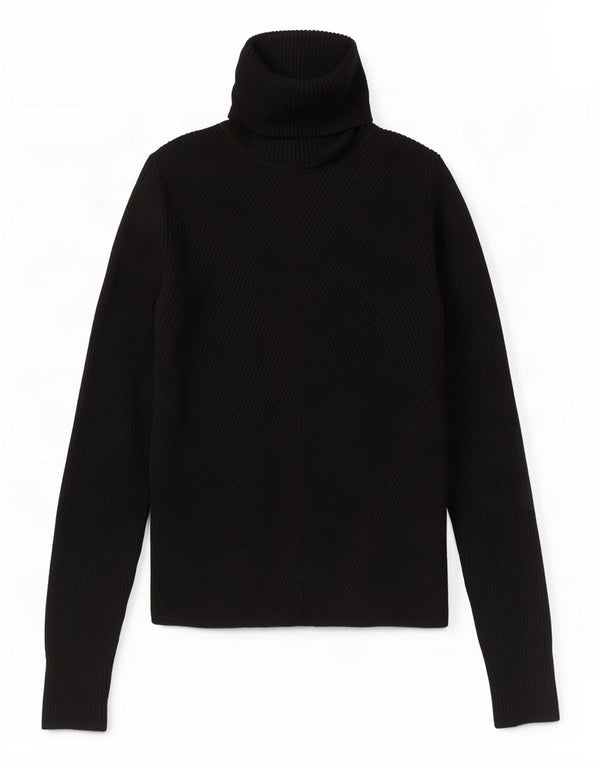 Rollkragenpullover für Damen von Zara, Gr. 8, Schwarz
