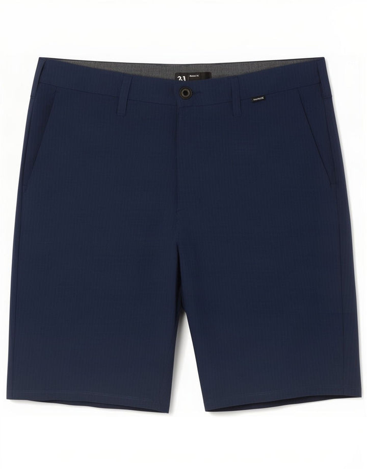 Hurley Herren-Chinoshorts, Größe M, W31, marineblau, gestreift, Polyester