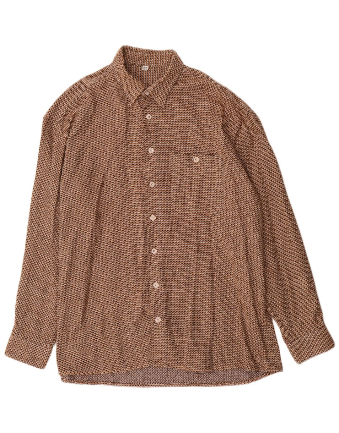 Vintage Herrenhemd Größe 43 XL Braune Hahnentritt-Baumwolle
