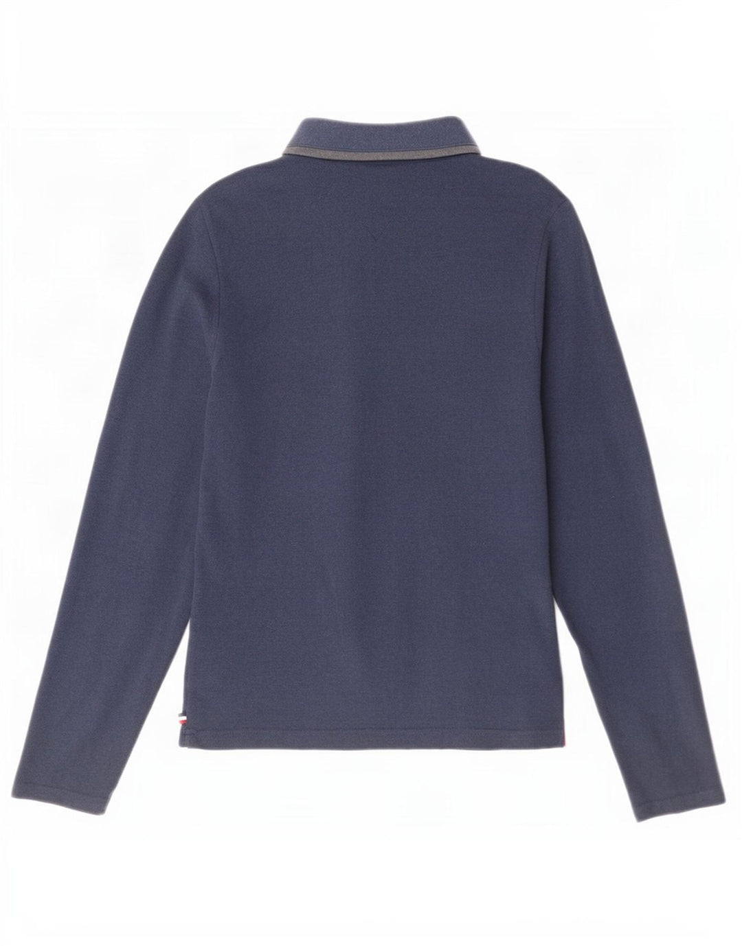 Tommy Hilfiger Herren-Langarm-Poloshirt, mittelmarineblaue Baumwolle