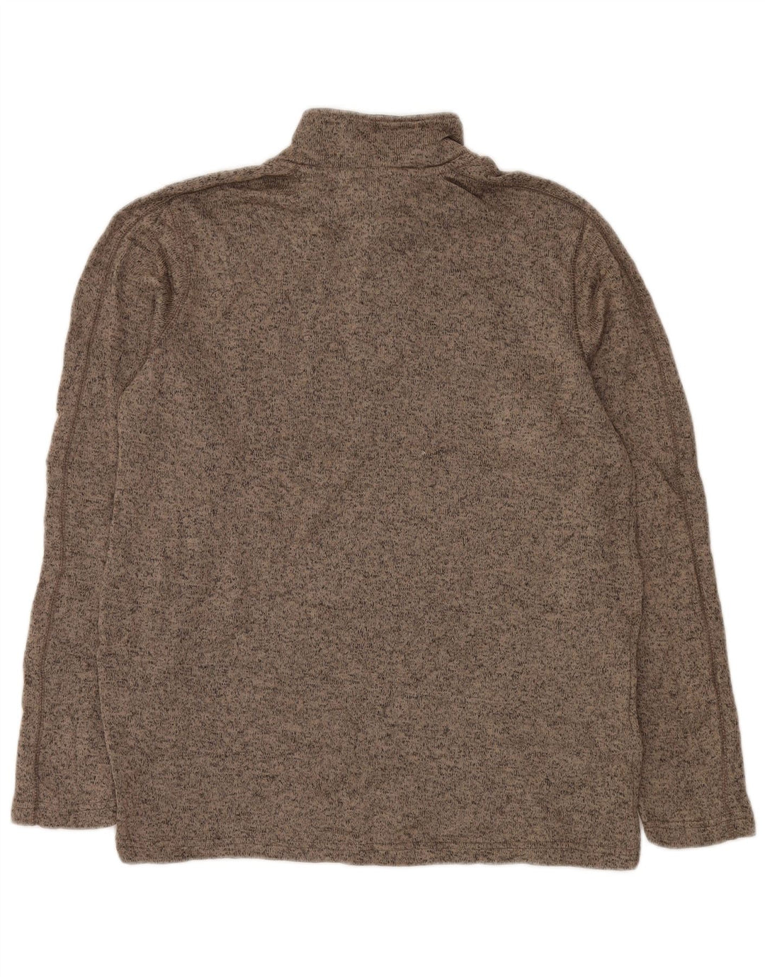 EDDIE BAUER Herren-Sweatshirt mit Reißverschluss am Hals, großes beige geflecktes Polyester