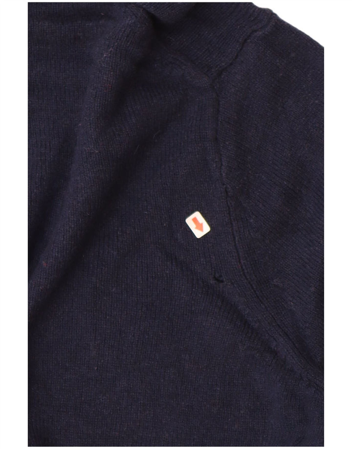 Marks & Spencer Herren-Pullover mit U-Boot-Ausschnitt, groß, marineblaue Wolle