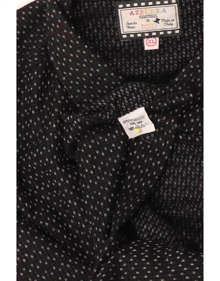 Azzurra Herren Flanellhemd XL Schwarz gepunktetes Polyester