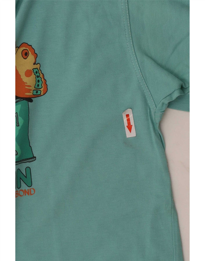 Vagabond Herren-T-Shirt mit Grafik, Größe S, türkisfarbene Baumwolle