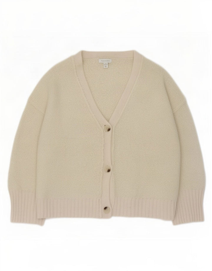 Topshop Damen-Strickjacke in Übergröße, Gr. 10, Größe S, gebrochenes Weiß, Polyester