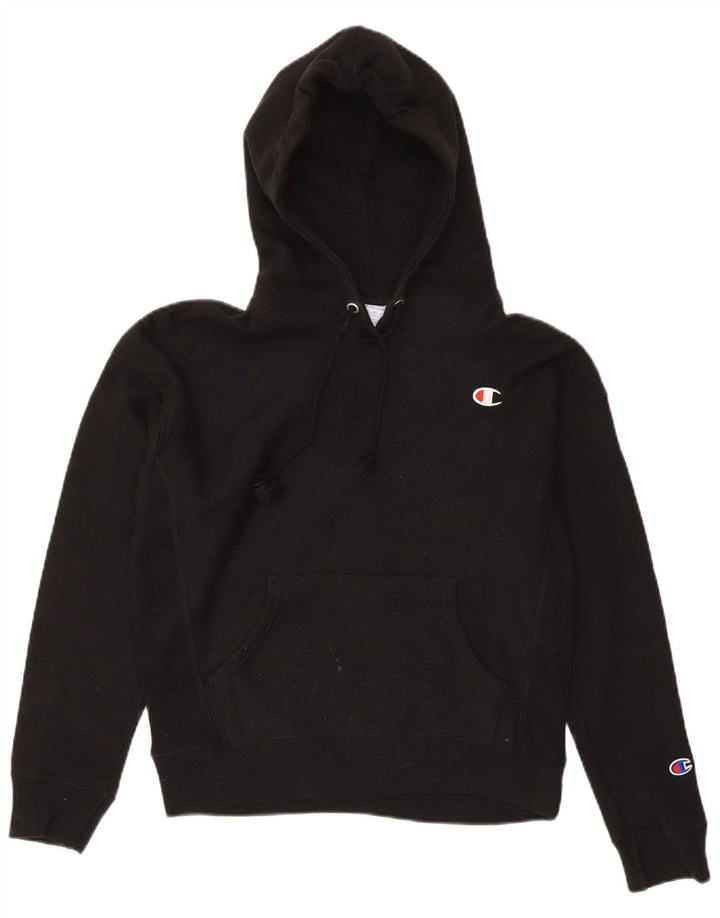 Champion Damen Kapuzenpullover UK 14 Mittelschwarze Baumwolle