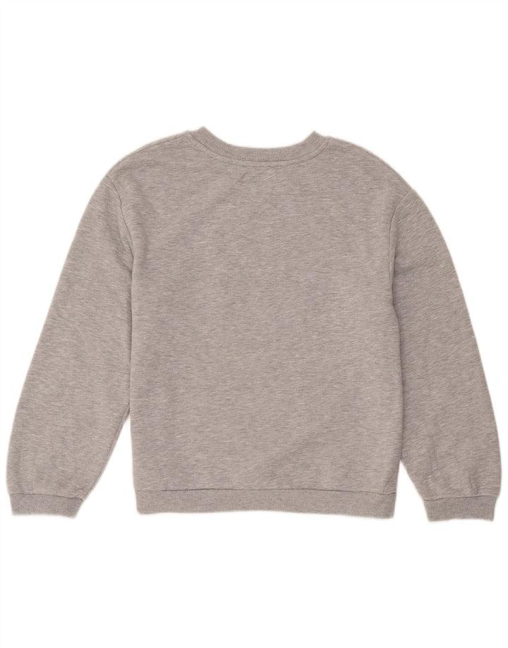 Zara Damen Grafik-Sweatshirt-Pullover UK 10 Small Grau meliert