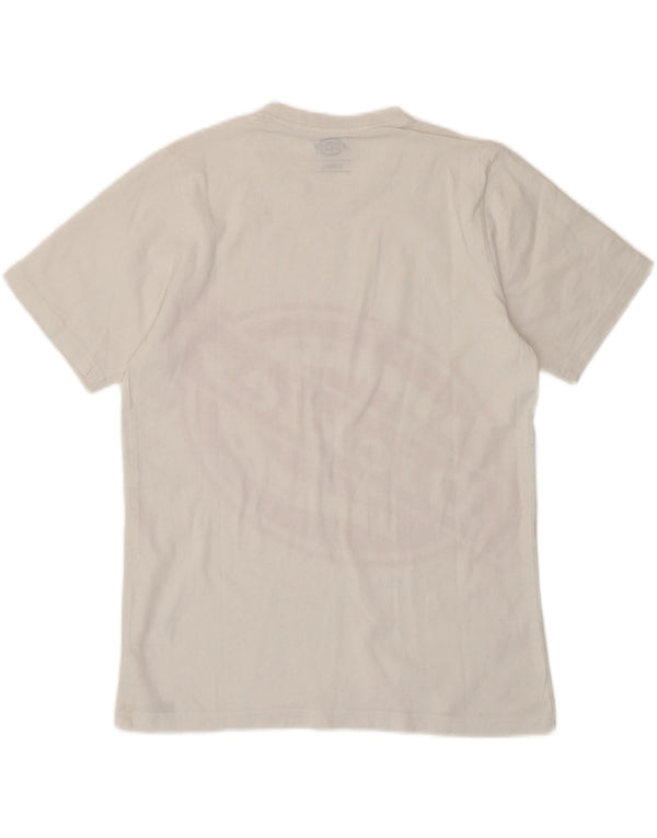 Dickies Womens Loose Fit Graphic T-Shirt Top UK 6 XS Weiße Baumwolle