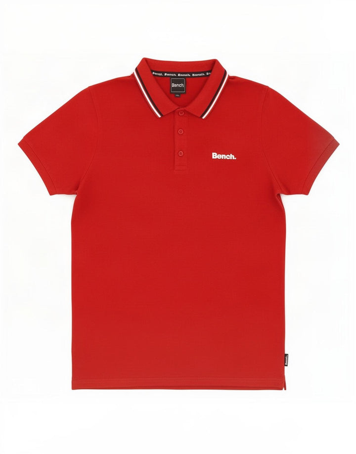 Bench Herren-Poloshirt aus mittelroter, gestreifter Baumwolle