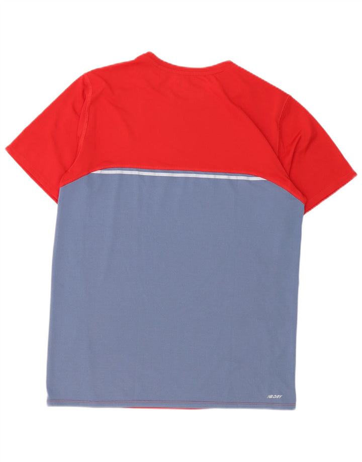 New Balance Herren-T-Shirt-Oberteil, Mittelrot, Farbblock