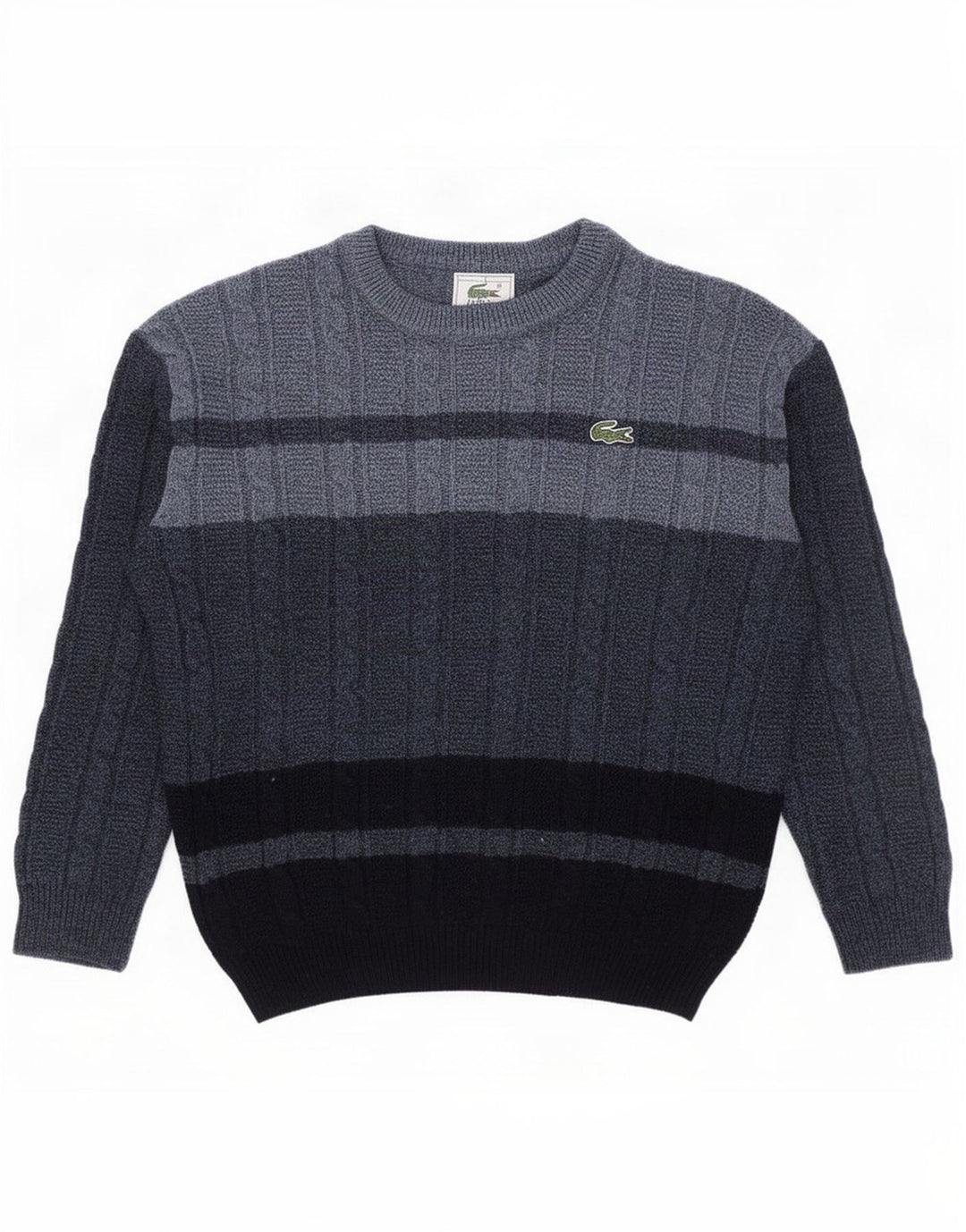 Lacoste Jungen-Pullover mit Rundhalsausschnitt, 11–12 Jahre, blaue Colourblock-Wolle