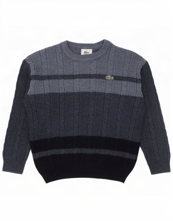 Lacoste Jungen-Pullover mit Rundhalsausschnitt, 11–12 Jahre, blaue Colourblock-Wolle