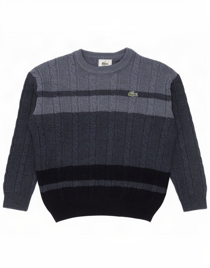 Lacoste Jungen-Pullover mit Rundhalsausschnitt, 11–12 Jahre, blaue Colourblock-Wolle