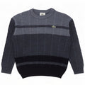 Lacoste Jungen-Pullover mit Rundhalsausschnitt, 11–12 Jahre, blaue Colourblock-Wolle