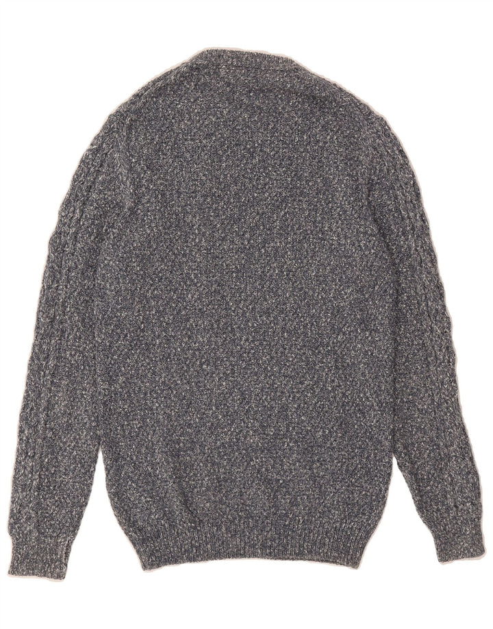 MASSIMO DUTTI Womens Boat Neck Jumper Sweater UK 12 Medium Navy Blue Vintage Massimo Dutti and Second-Hand Massimo Dutti from Messina Hembry 