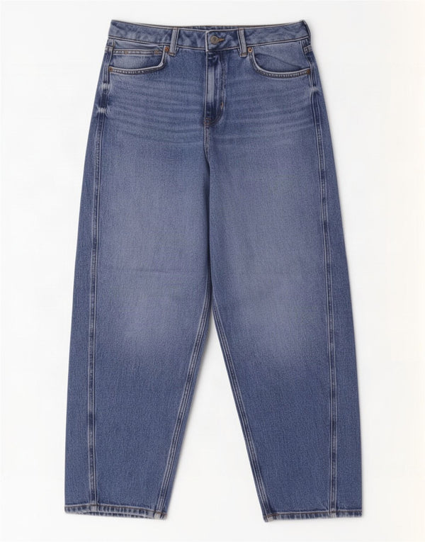 Marks & Spencer Damen Carrot Wide Leg Jeans UK 14 Large W32 L28 Blau