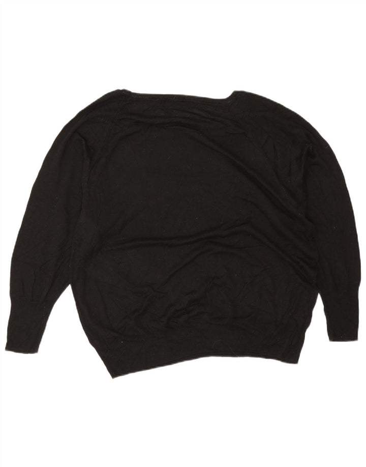 Zara Damen-Pullover, übergroß, U-Boot-Ausschnitt, Gr. 14, mittelschwarz