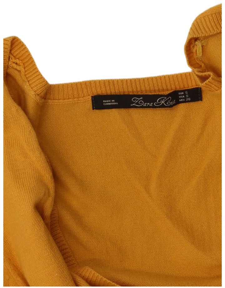 Zara Damen-Cardigan-Pullover UK 10 Small Gelb