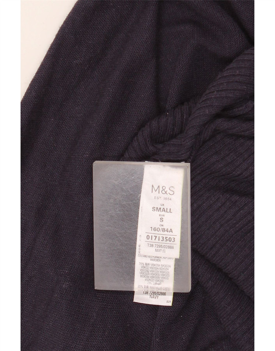 MARKS & SPENCER Damen Longline-Cardigan-Pullover UK 10 Small Marineblau