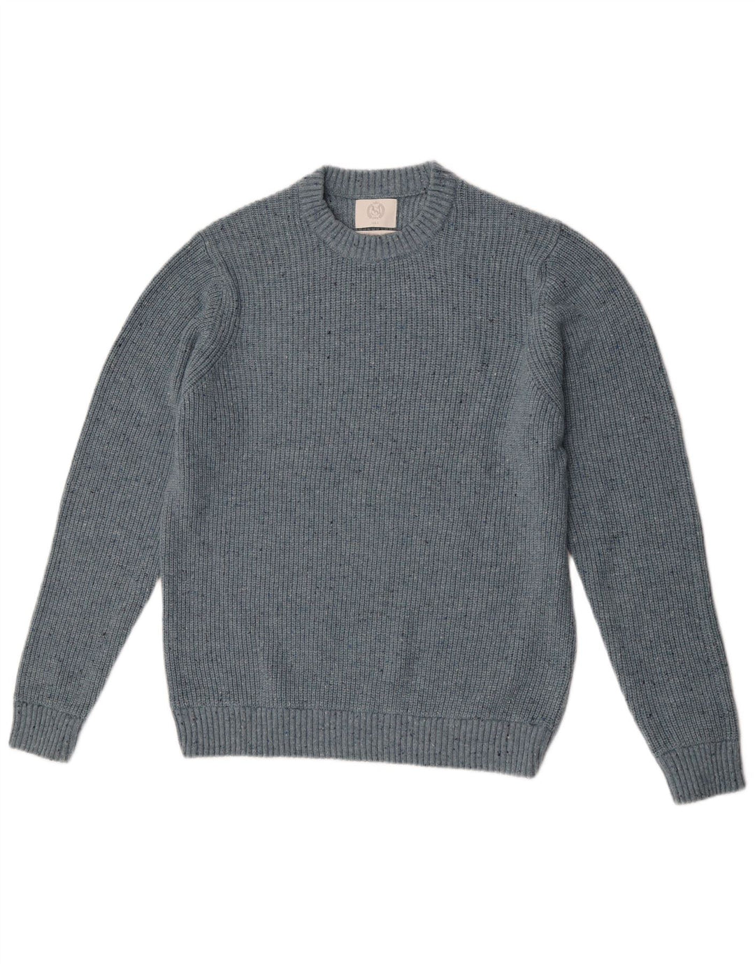 Marks & Spencer Herren-Pullover mit Rundhalsausschnitt, groß, blau meliert, Polyamid