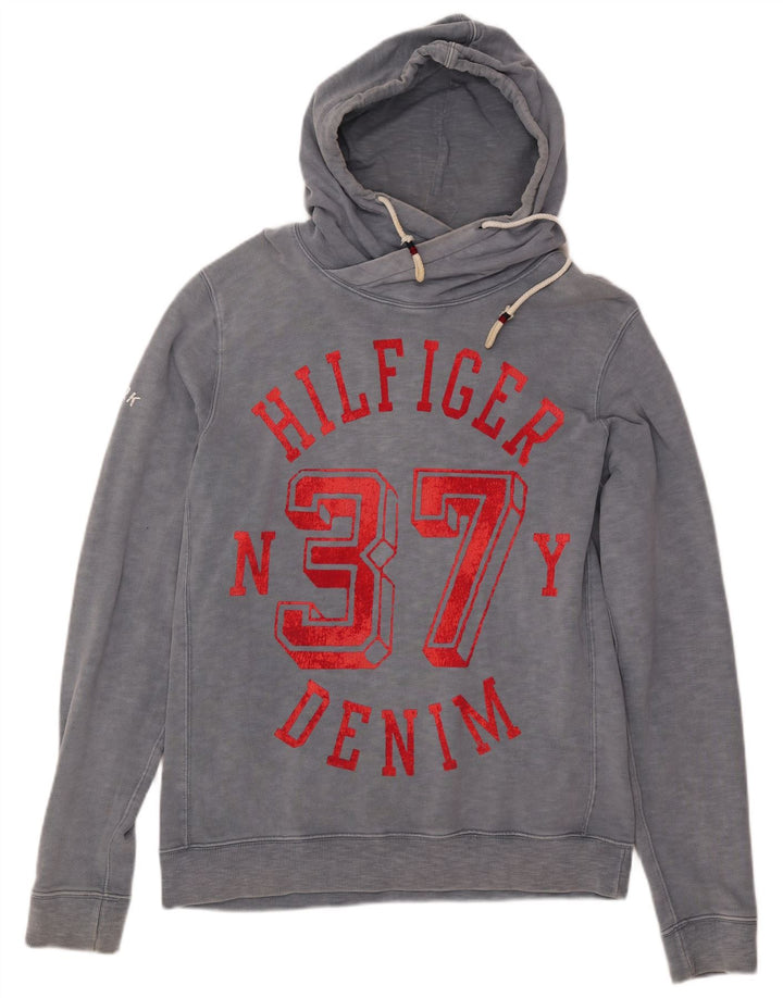TOMMY HILFIGER Herren Graphic Hoodie Pullover XL Blaue Baumwolle