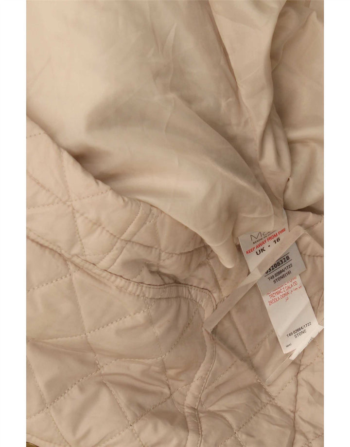 Marks & Spencer Damen Steppjacke UK 16 Large Beige Polyester