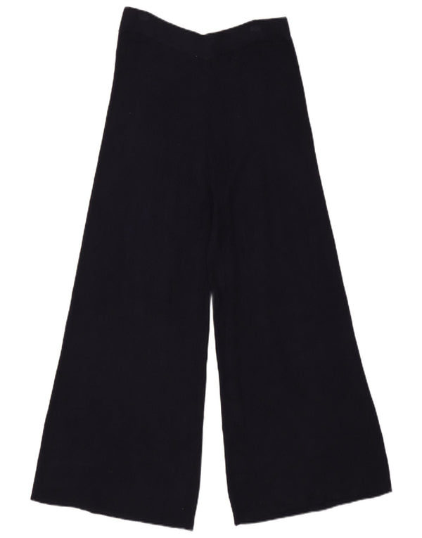 Zara Womens High Waist Wide Leg Casual Trousers Small W26 L26 Navy Blue