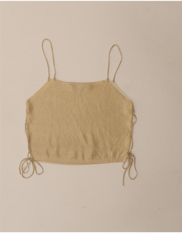 Zara Damen Crop Cami Top UK 12 Medium Beige